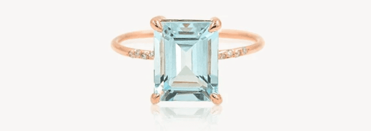 Audry Rose Large Starry Aquamarine Ring