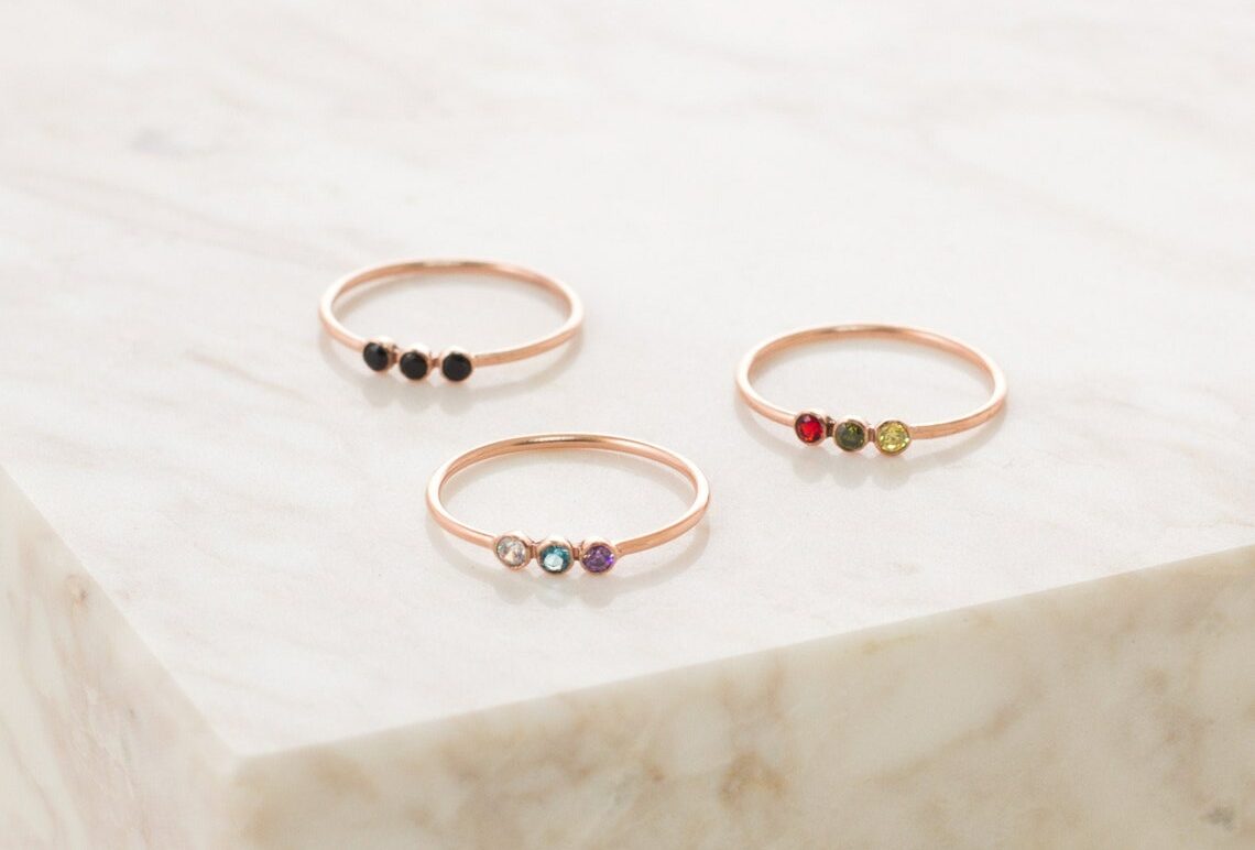 Birthstone Rings for 3