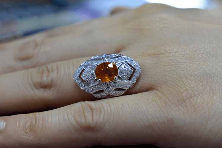 Saffron Diamond Ring