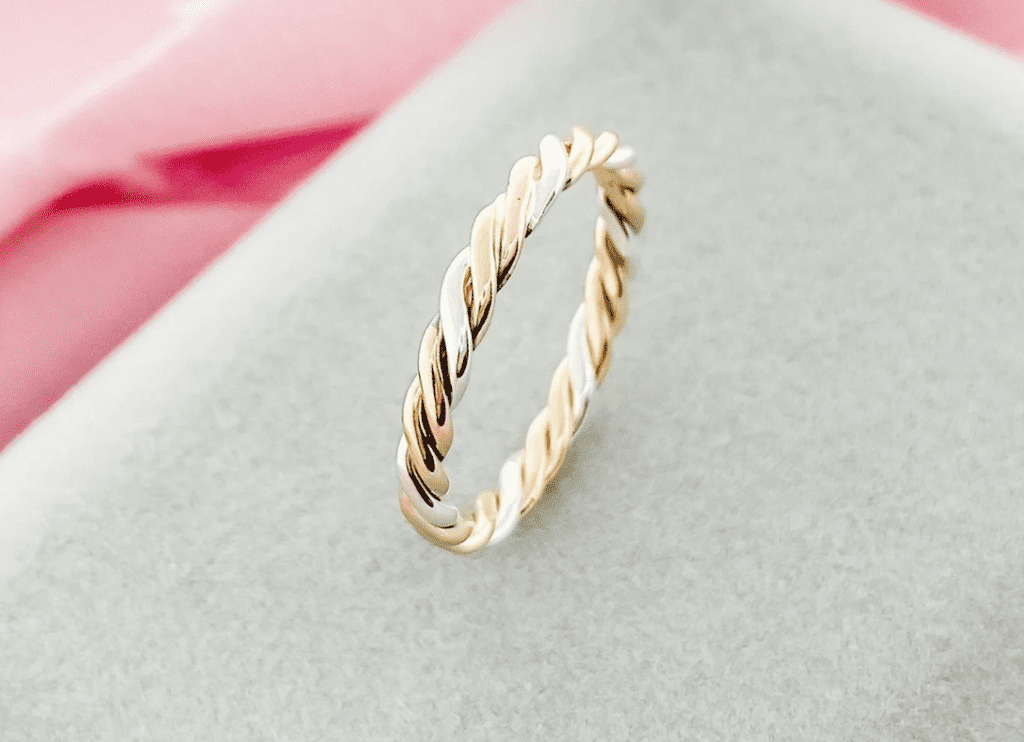 Triple Twist Gold Filled Stackable Thumb Ring