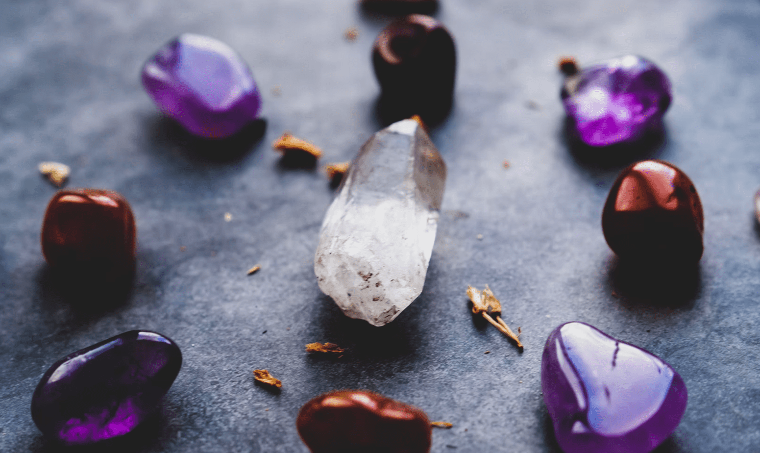 Crystals on the table