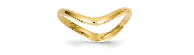 Solid 14K Yellow Gold Wave Fashion Thumb Ring 