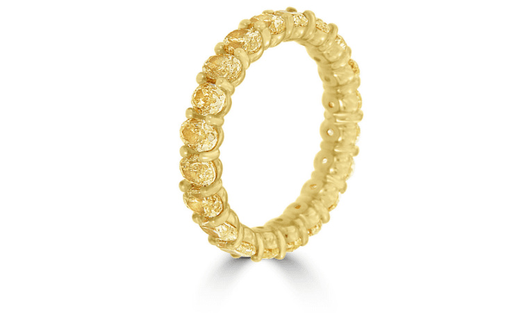 The Art of Jewels 14K Yellow Gold Oval Yellow Diamonds Eternity Ring