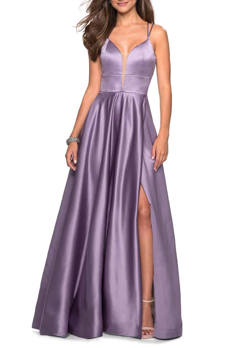 Nordstrom Strappy Back Satin Ballgown