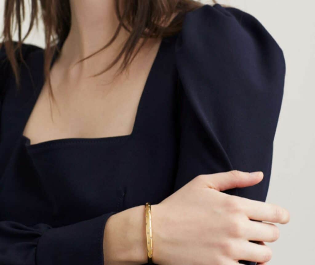 wearing cuff bracelet