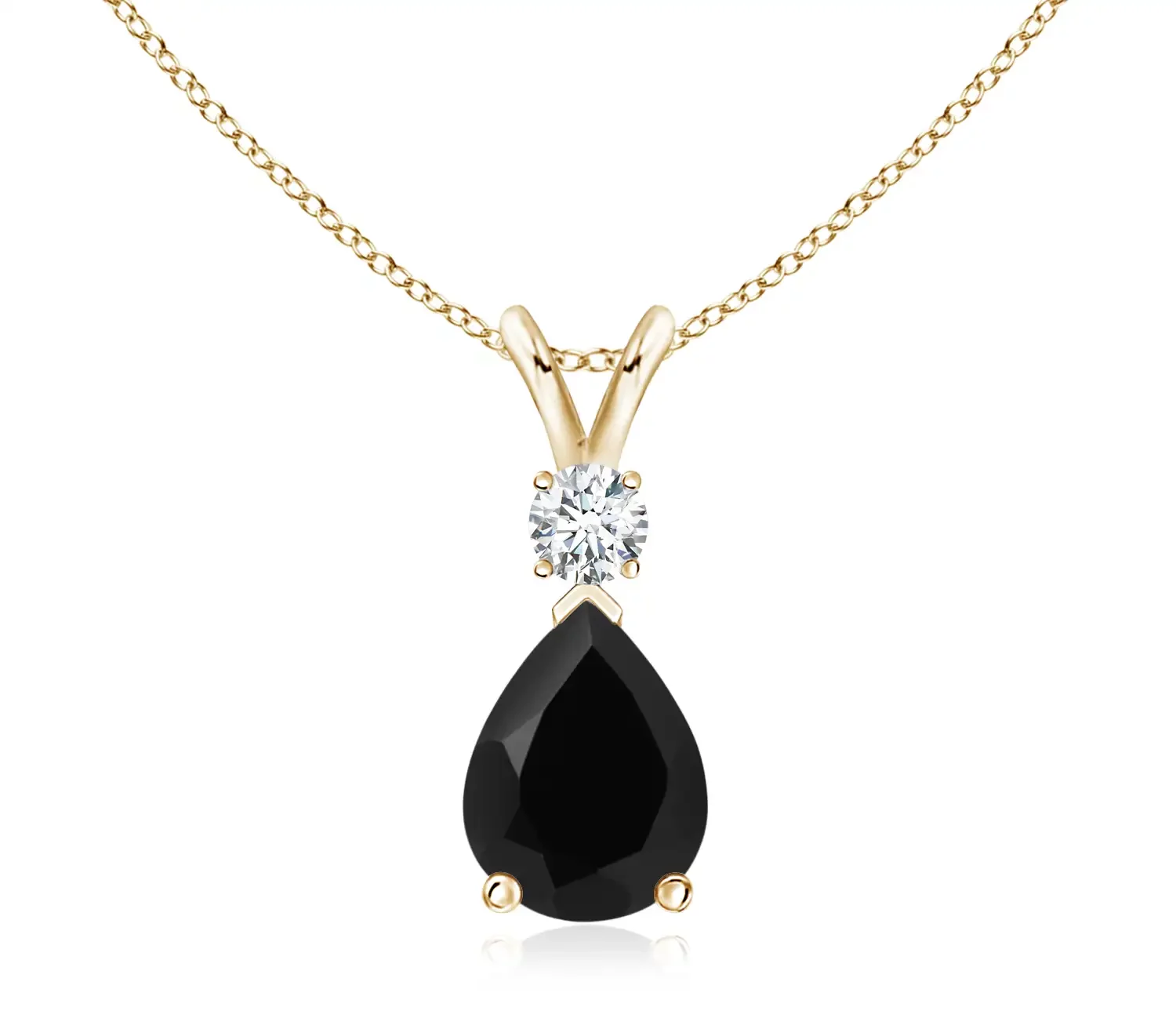 Teardrop Pendant with Diamond