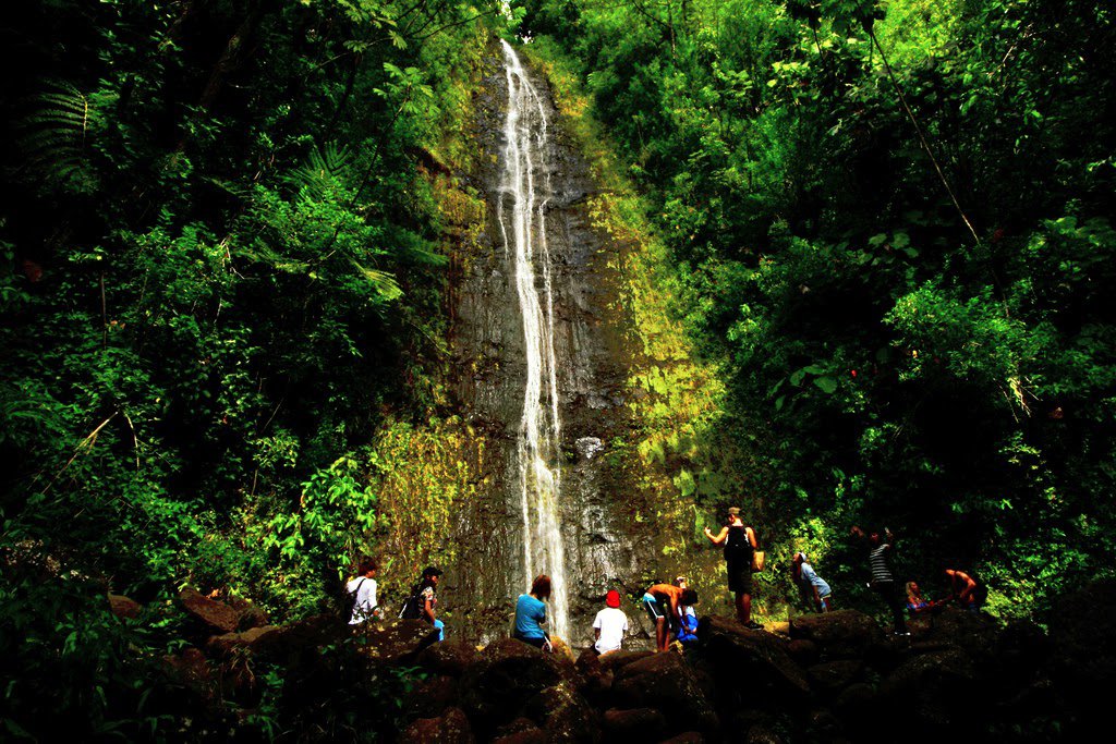 waterfall at oahu