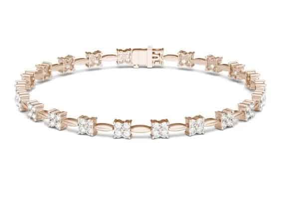 1.76 CTW DEW Round Forever One Moissanite Floral Tennis Bracelet | Charles and Colvard
