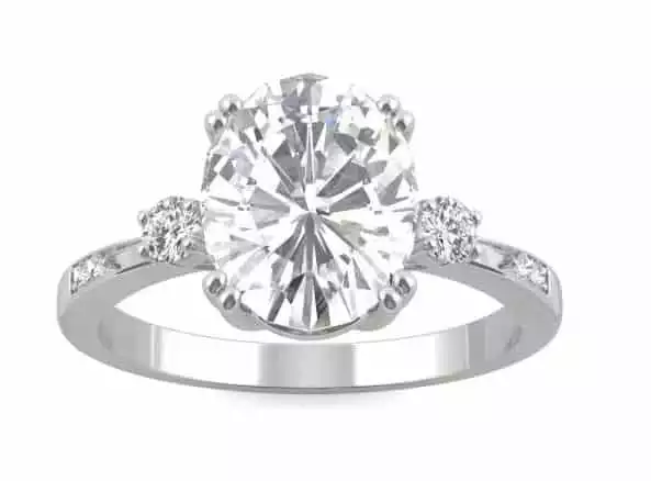 3.14 CTW DEW Oval Forever One Moissanite Solitaire |  Charles & Colvard