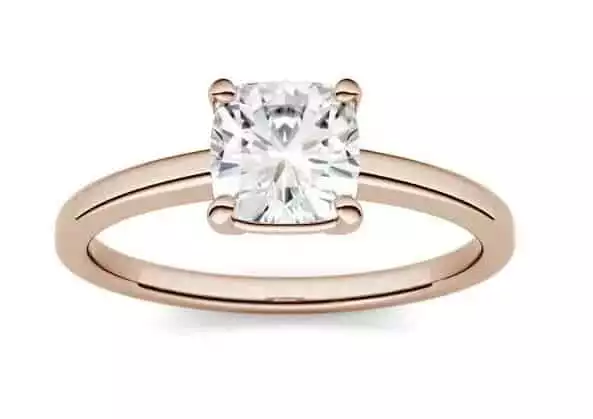 3.30 CTW DEW Cushion Forever One Moissanite Four Prong Solitaire Engagement Ring |  Charles & Colvard