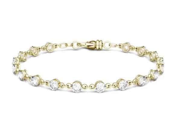 4.14 CTW Round Forever One Moissanite Link Tennis Bracelet | Charles and Colvard