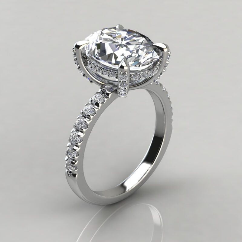 Oval Moissanite Engagement Ring - close up