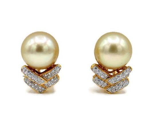 Champagne Pearl Cluster Earrings