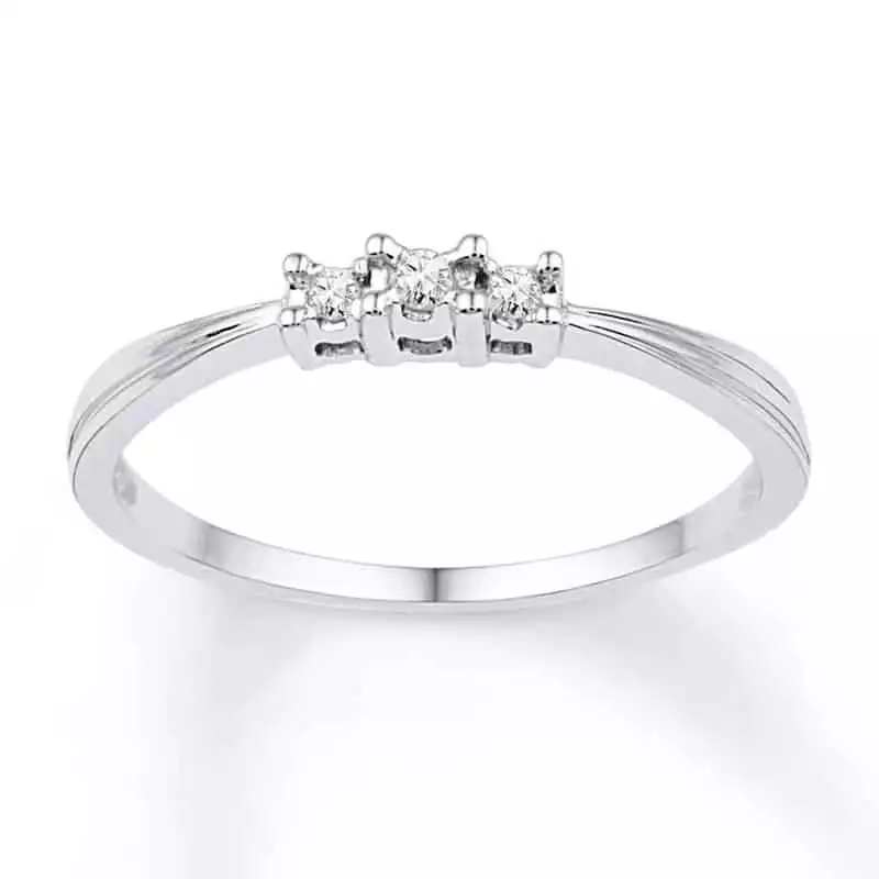 Diamond Promise Ring 1/20 ct tw Round-cut 10K White Gold | Kay