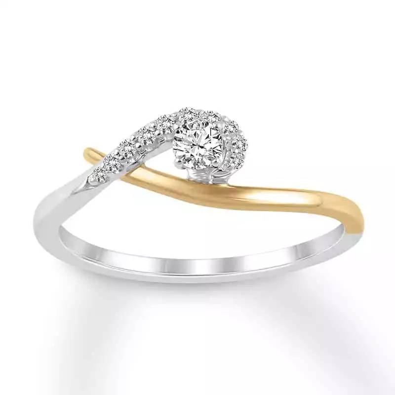 Diamond Promise Ring 1/6 carat tw Round 10K Two-Tone Gold | Jared