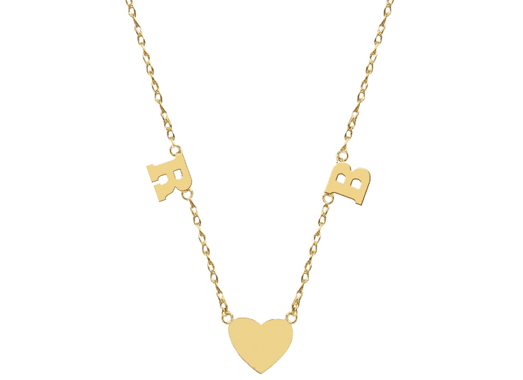 Jane Basch Designs Two Initial Heart Necklace