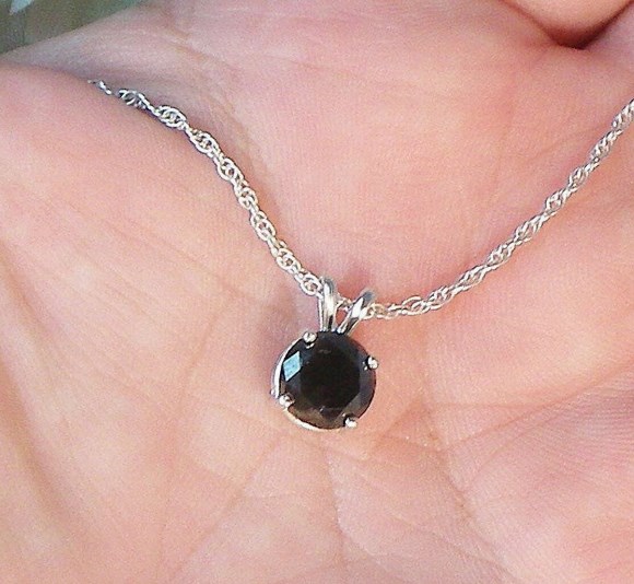 Jet Black Moissanite Necklace