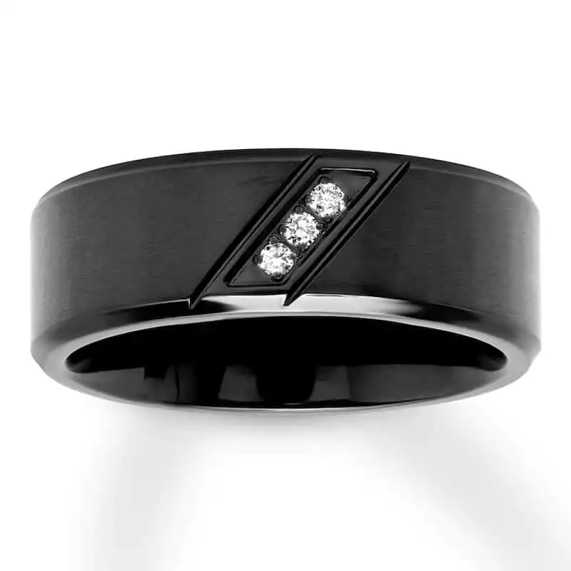 Men’s Diamond Band 1/20 ct tw Black Stainless Steel 8mm | Jared