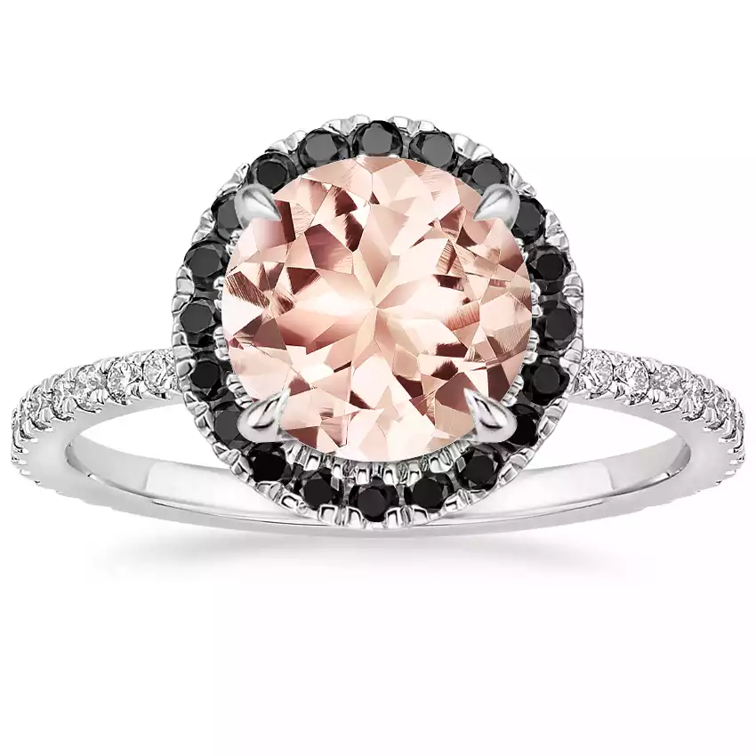 Morganite Waverly Diamond Ring with Black Diamond Accents | Brilliant Earth