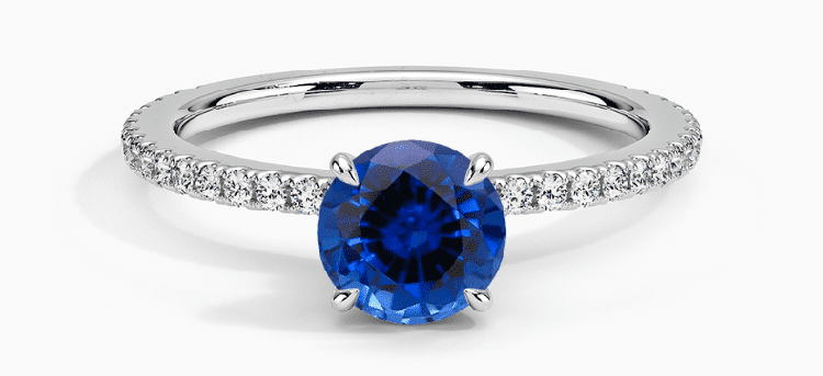 Sapphire Demi Diamond Engagement Ring 