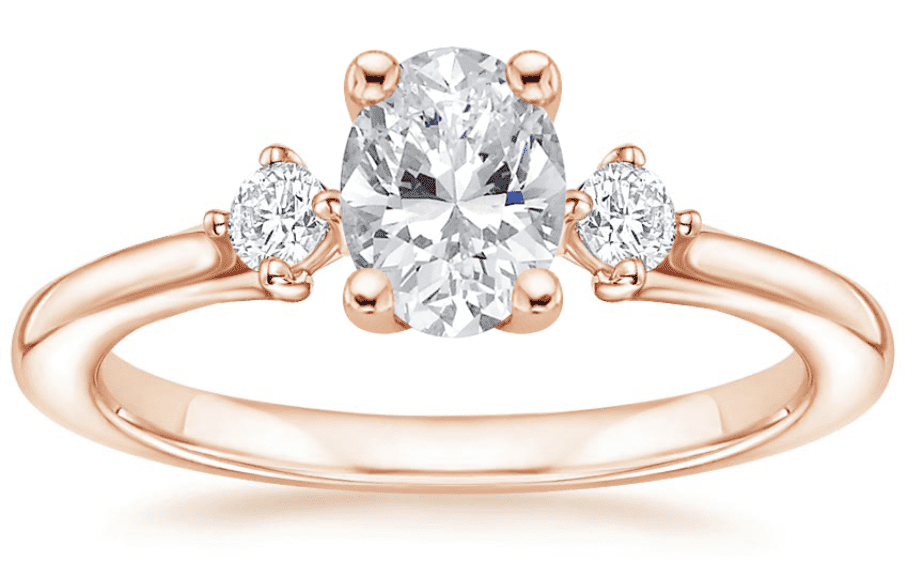 Three Stone Floating Diamond Engagement Ring