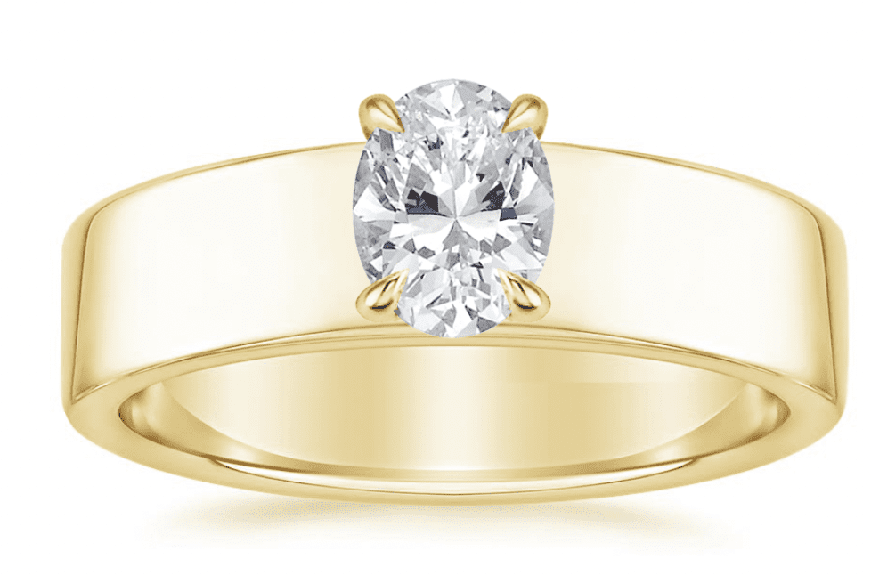 Alden Thick Band Claw Diamond Engagement Ring 