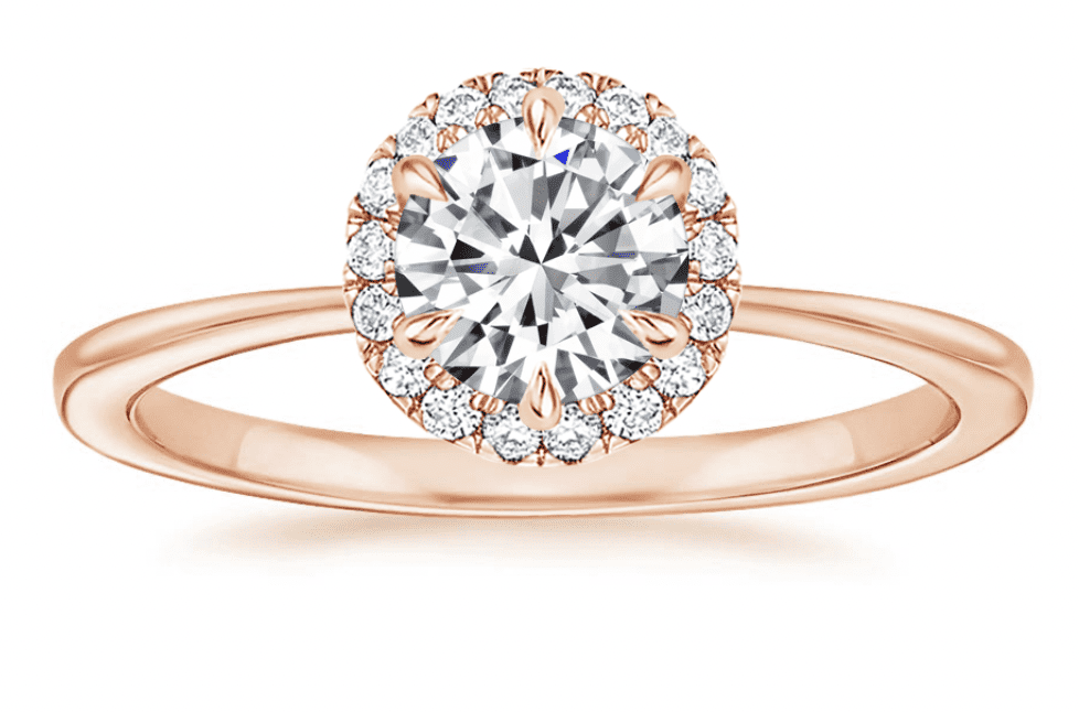 Adelaide Delicate Halo and Side Stones Engagement Ring