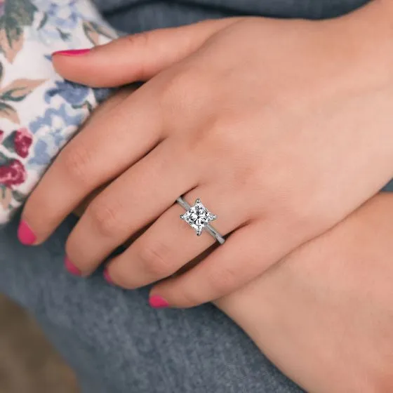 Forever One Moissanite Classic Solitaire Engagement Ring