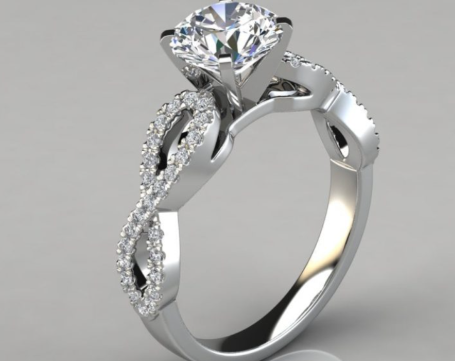 Cut Moissanite Engagement Ring