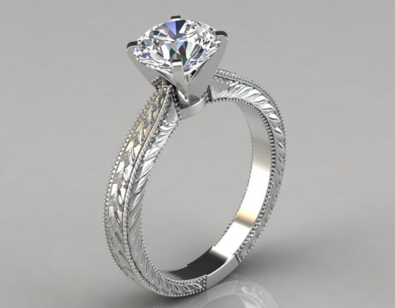 Solitaire Moissanite Engagement Ring