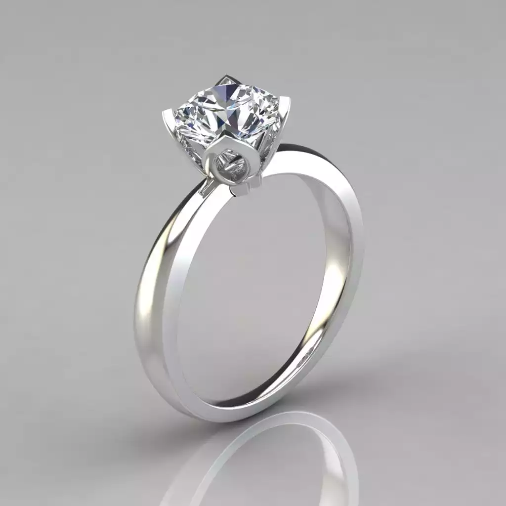 Tulip Head Solitaire Moissanite Engagement Ring | Forever Moissanite