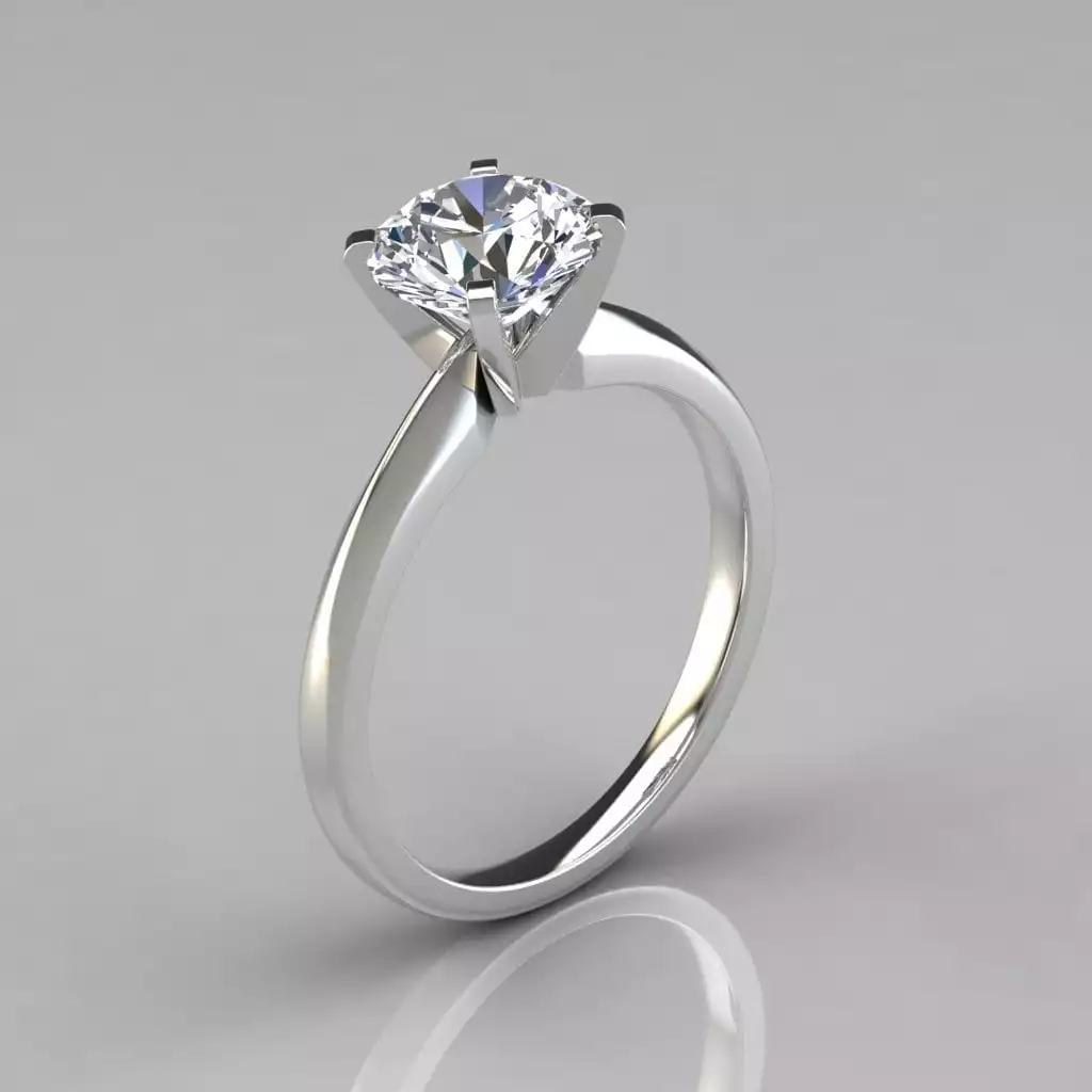 Classic Solitaire Round Cut Moissanite Engagement Ring | Forever Moissanite