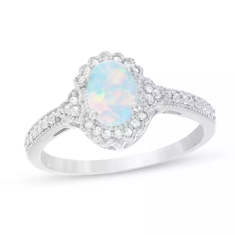 Oval Lab-Created Opal | Zales