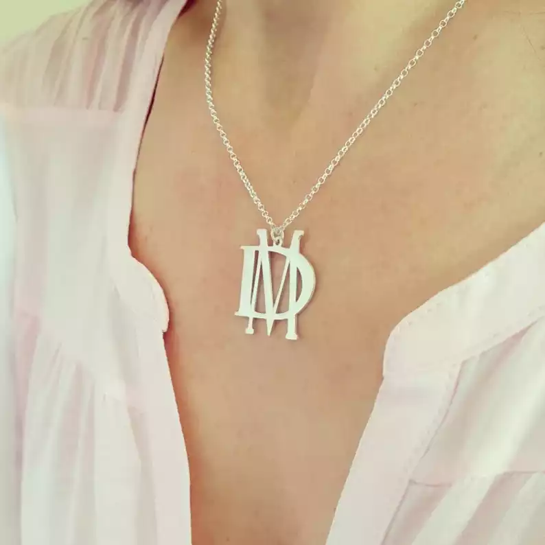 MonogramPersonalized Initial Necklace | Etsy