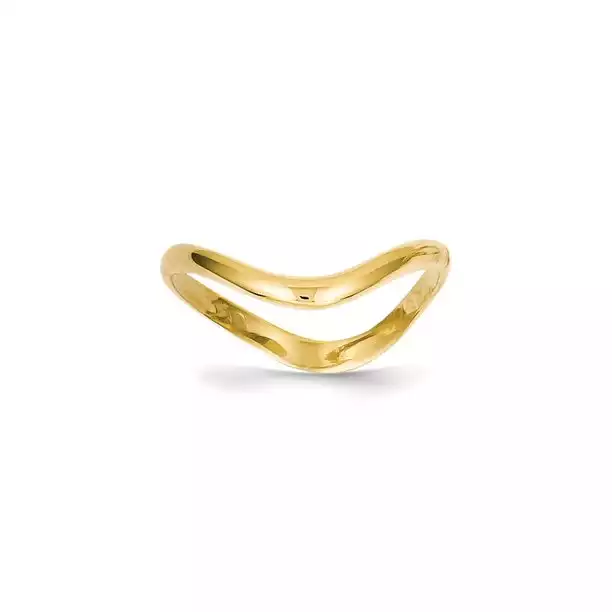 Solid Yellow Gold Wave Fashion Thumb Ring | Walmart