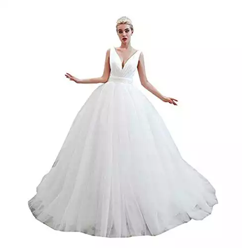 Haixiangdress Simple Satin Tulle Ball Gown | Amazon