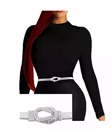 Rhinestone Knot Buckle Piece Stretch Waist Chain Belt | Amazon