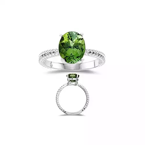 Studs Galore 2.85 Ct 10x8 mm AA Oval Green Tourmaline Solitaire Ring | Amazon