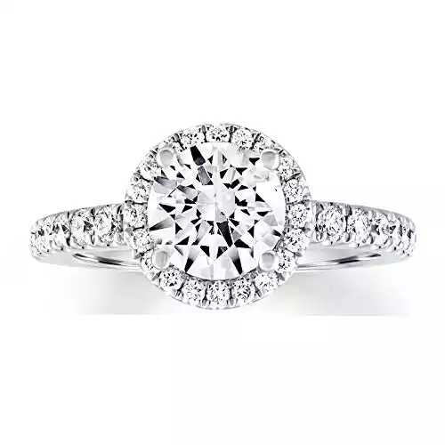 Engagement Ring 1.5 CT Center Halo Moissanite Engagement Ring | Amazon