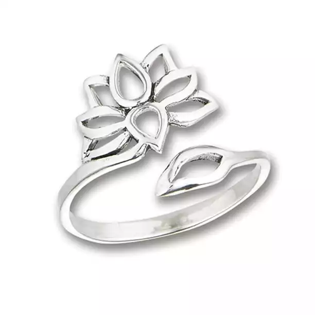 Open Adjustable Lotus Flower Thumb Ring | Walmart