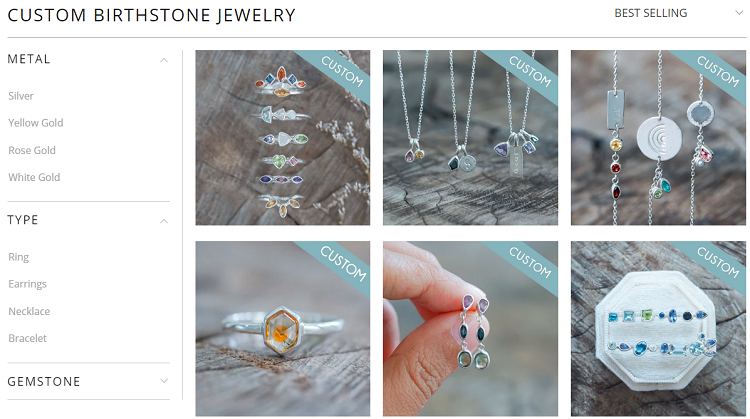 customizable birthstone jewelry garden of the sun