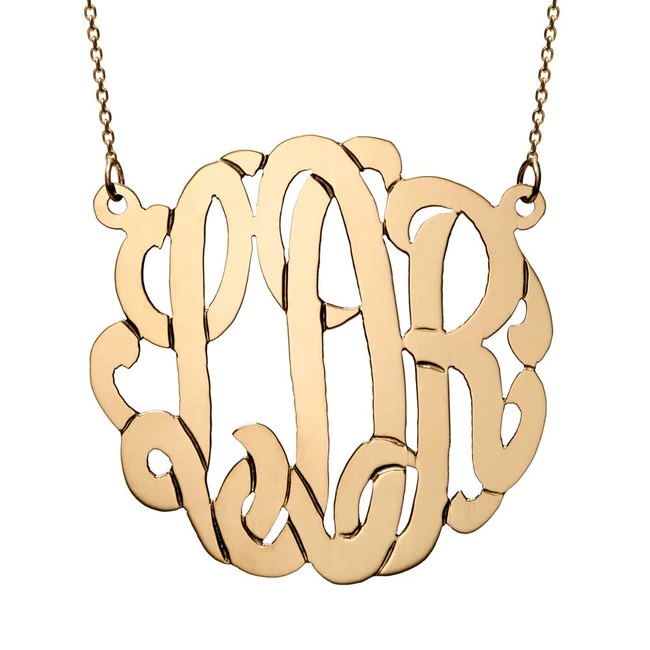14K Solid Gold Monogram Necklace | Eve’s Addiction