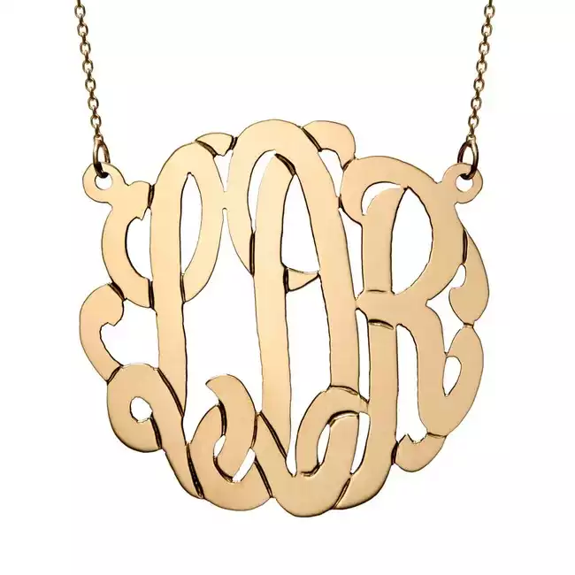 14K Solid Gold Monogram Necklace | Eve’s Addiction