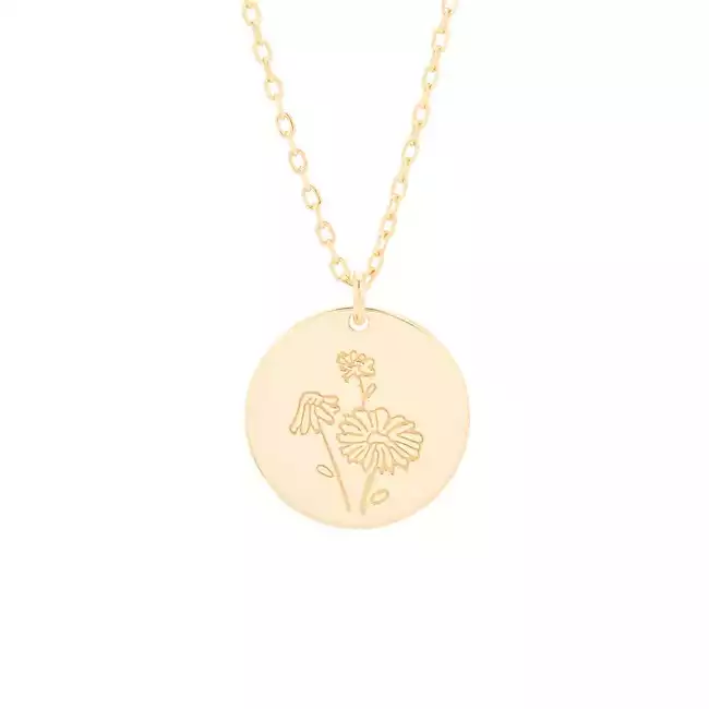 Gold April Flower Pendant – Daisy | Eve's Addiction