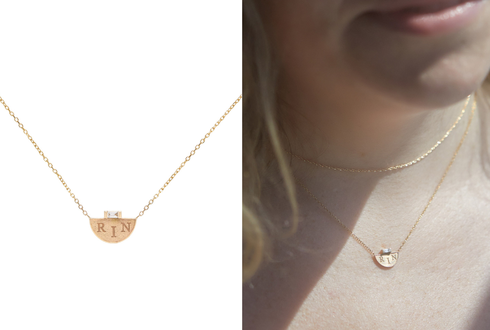 Half Moon Signet Necklace