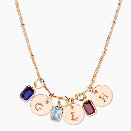 Mackenzie Three Birthstone Initial Pendant | Brook & York