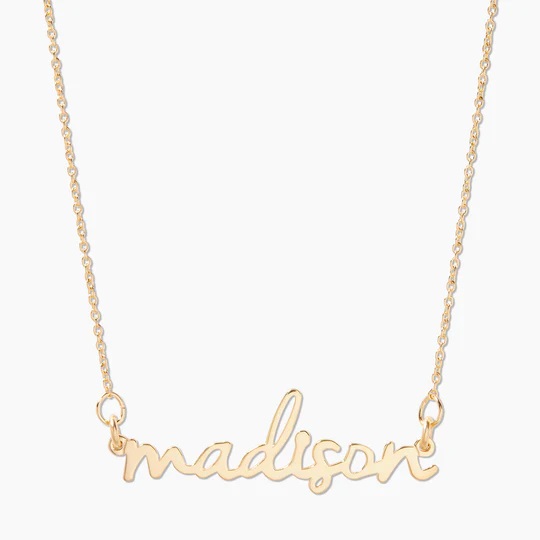 Nella Mini Nameplate Necklace | Brook & York