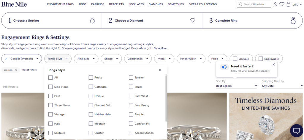 blue nile customized ring