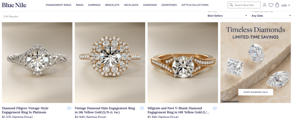 blue nile website