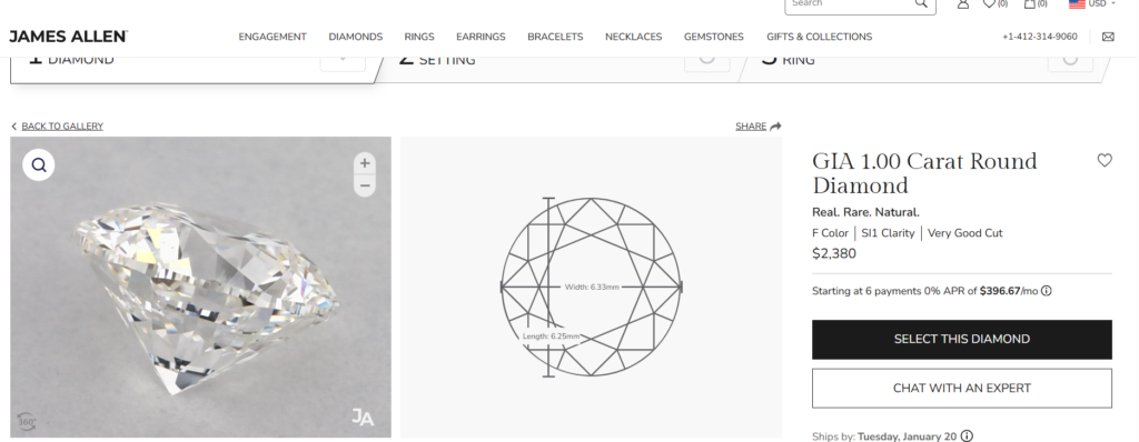 james allen diamonds website vs reality